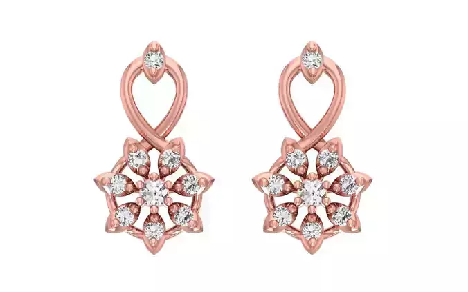 Long Drop  Earrings for Woman 3dm STL OBJ FBX Render Details 3D print model