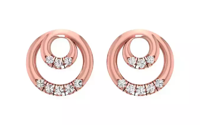 Unisex Stud Earrings 3dm STL OBJ FBX Render Details