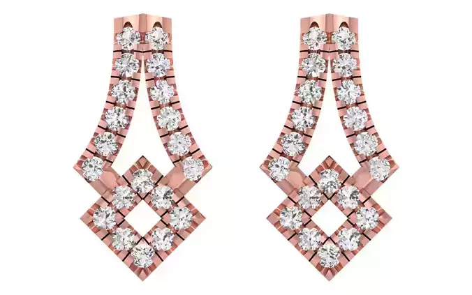 Women Long Earrings 3dm STL OBJ FBX Render Details