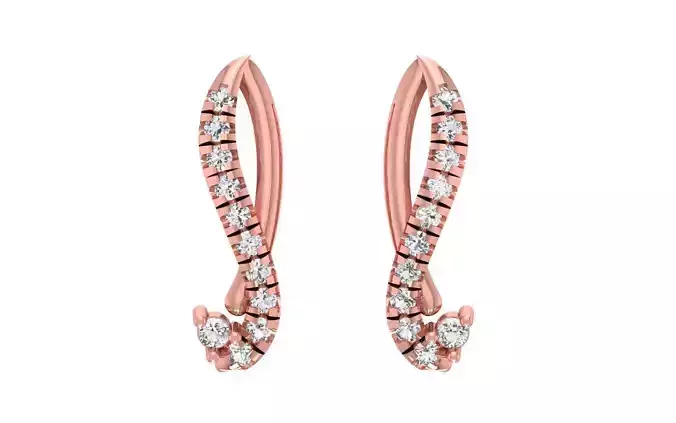 Women Long Earrings 3dm STL OBJ FBX Render Details