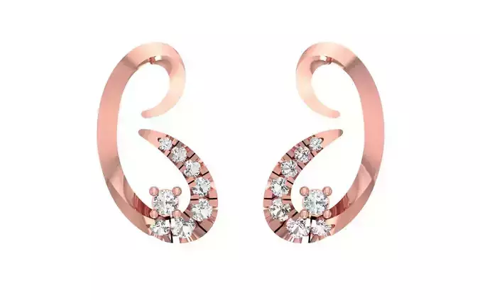Baby Earrings 3dm STL OBJ FBX Render Details 3D print model