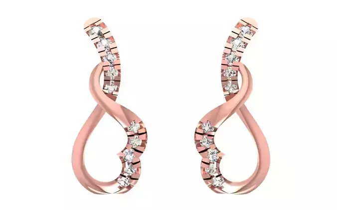 Women Fancy Drop  Earrings 3dm STL OBJ FBX Render Details