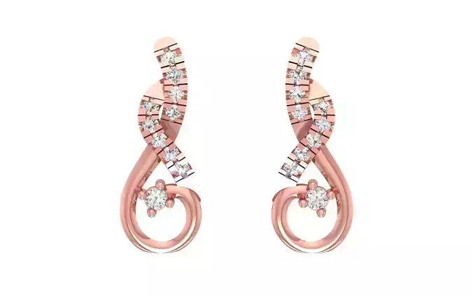 Women Pear Drop Drop  Earrings 3dm STL OBJ FBX Render Details