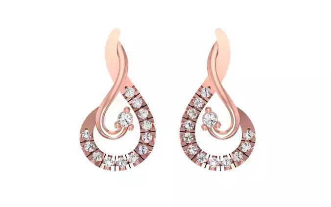 Women Pear Drop Earrings 3dm STL OBJ FBX Render Details