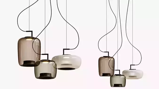 Brokis Brokisled Glass Pendant Lamp Double 3D model