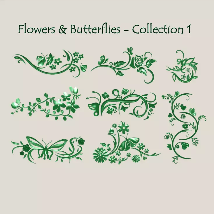 ProArt - Flowers and Butterflies C1 for CNC Print Decor Projects 3D model