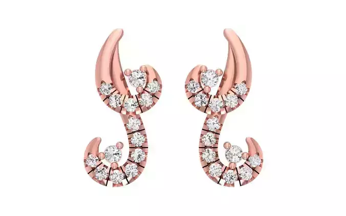 Minimalist Women Earrings 3dm STL OBJ FBX Render Details 3D print model