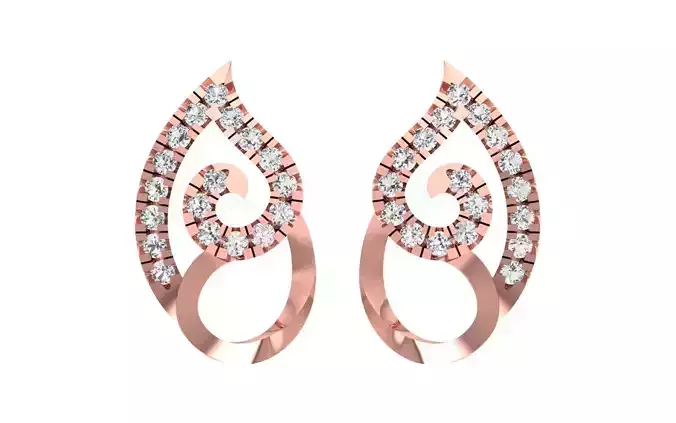  Pear Women Earrings 3dm STL OBJ FBX Render Details 3D print model