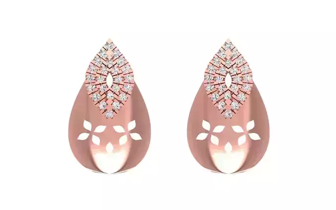 Pear Women Earrings 3dm STL OBJ FBX Render Details