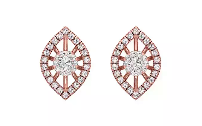Marquire Women Earrings 3dm STL OBJ FBX Render Details 3D print model