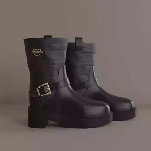 Womens leather ankle boots 3D model