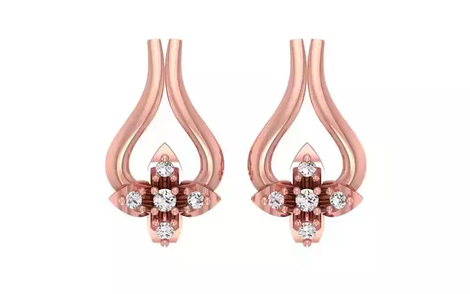 Classic Earrings 3dm STL OBJ FBX Render Details 3D print model