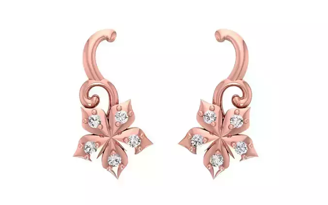 Vintage Bridal Drop  Earrings 3dm STL OBJ FBX Render Details