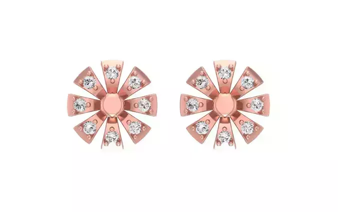  Flower Woman Stud Earrings 3dm STL OBJ FBX Render Details 3D print model