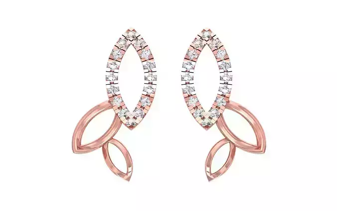 Long Vintage Women Earrings 3dm STL OBJ FBX Render Details 3D print model