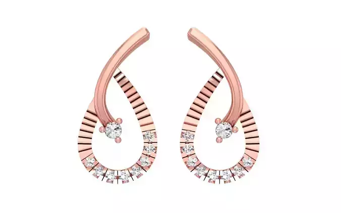 Women Drop Earrings 3dm STL OBJ FBX Render Details