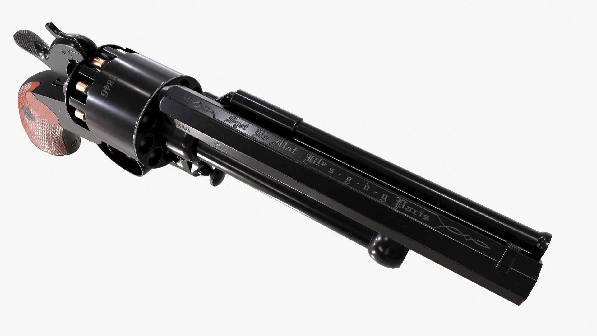 LeMat revolver Low-poly 3D model_6