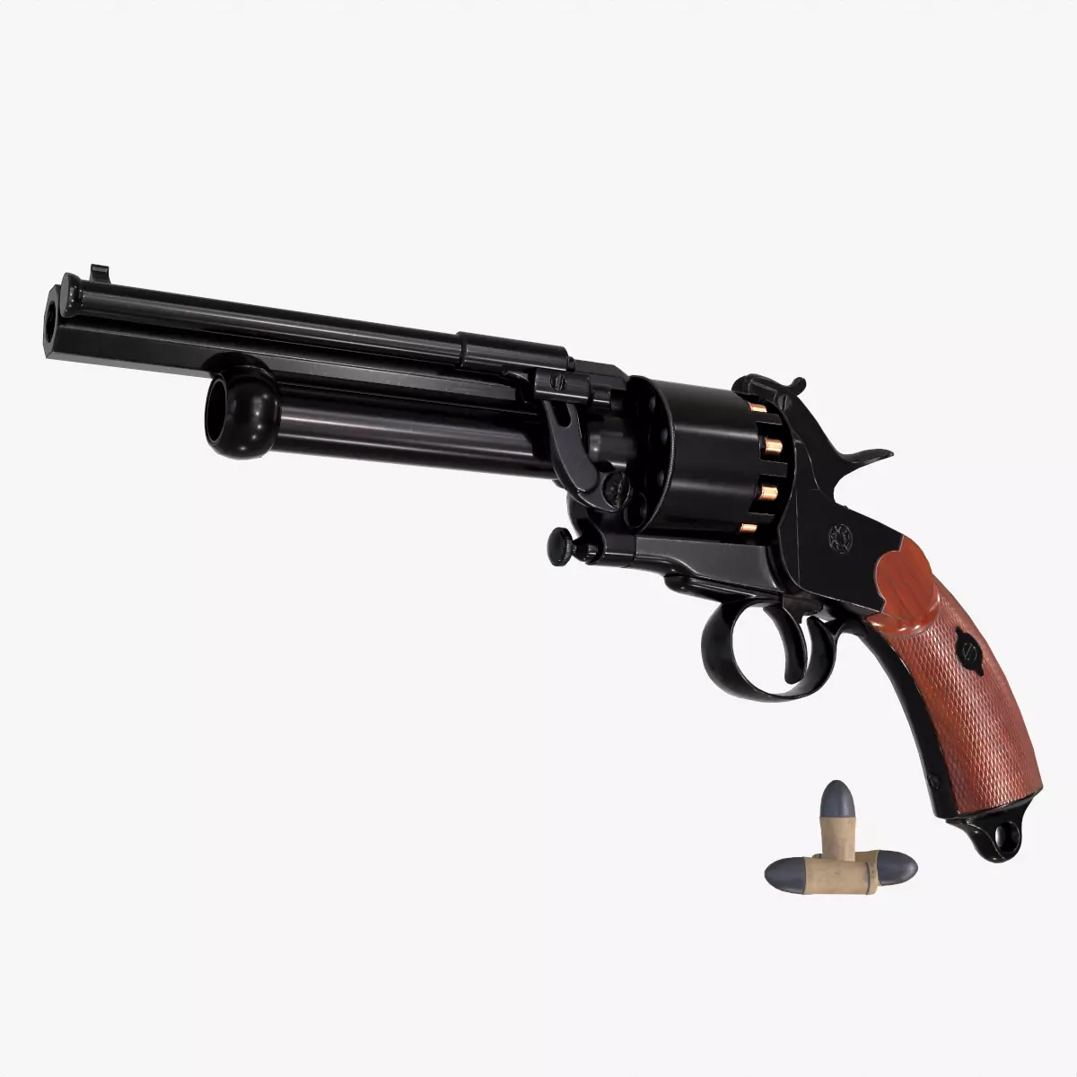 LeMat revolver Low-poly 3D model_0