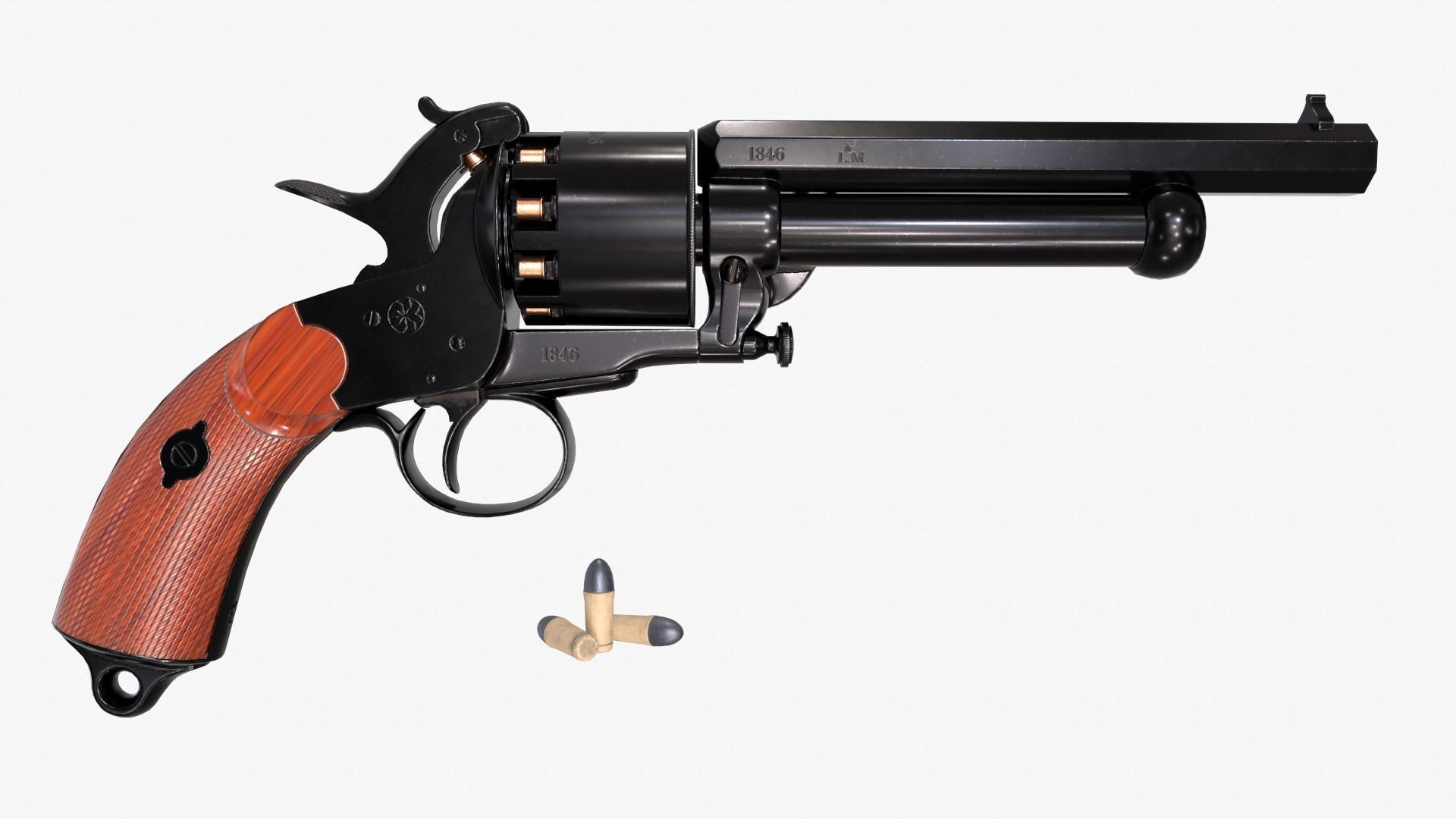 LeMat revolver Low-poly 3D model_3