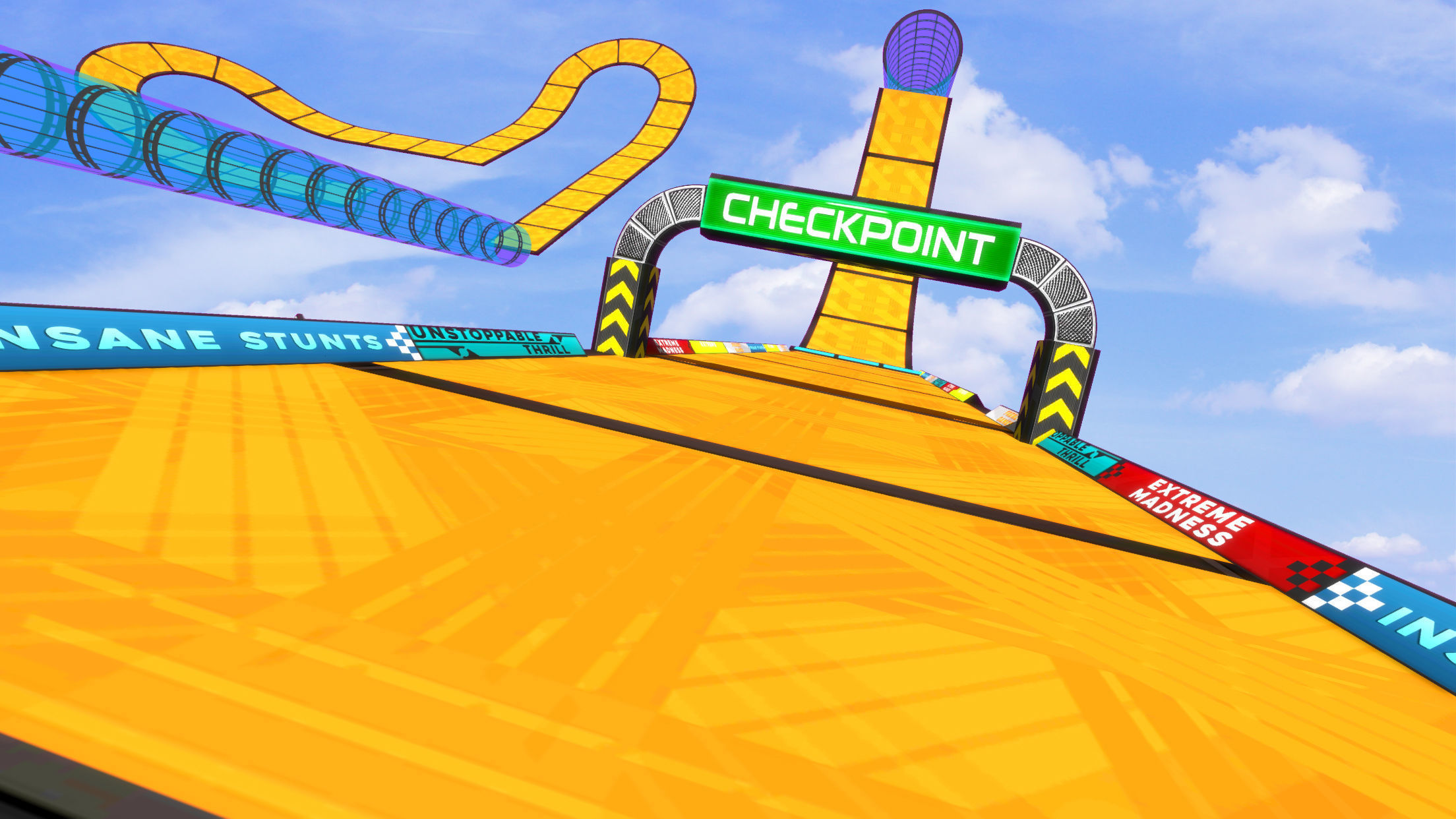 Stunt Racing Tracks and Platforms Low-poly 3D model_2