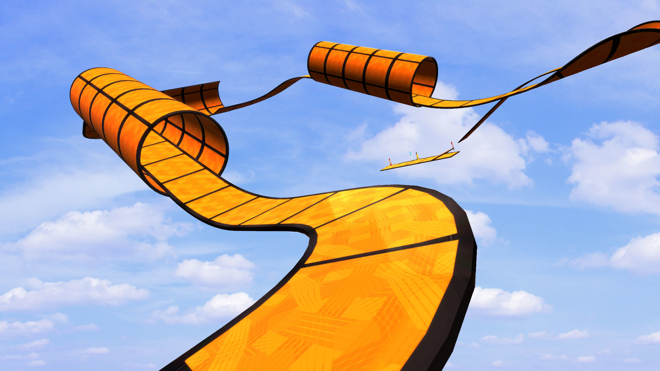 Stunt Racing Tracks and Platforms Low-poly 3D model_3