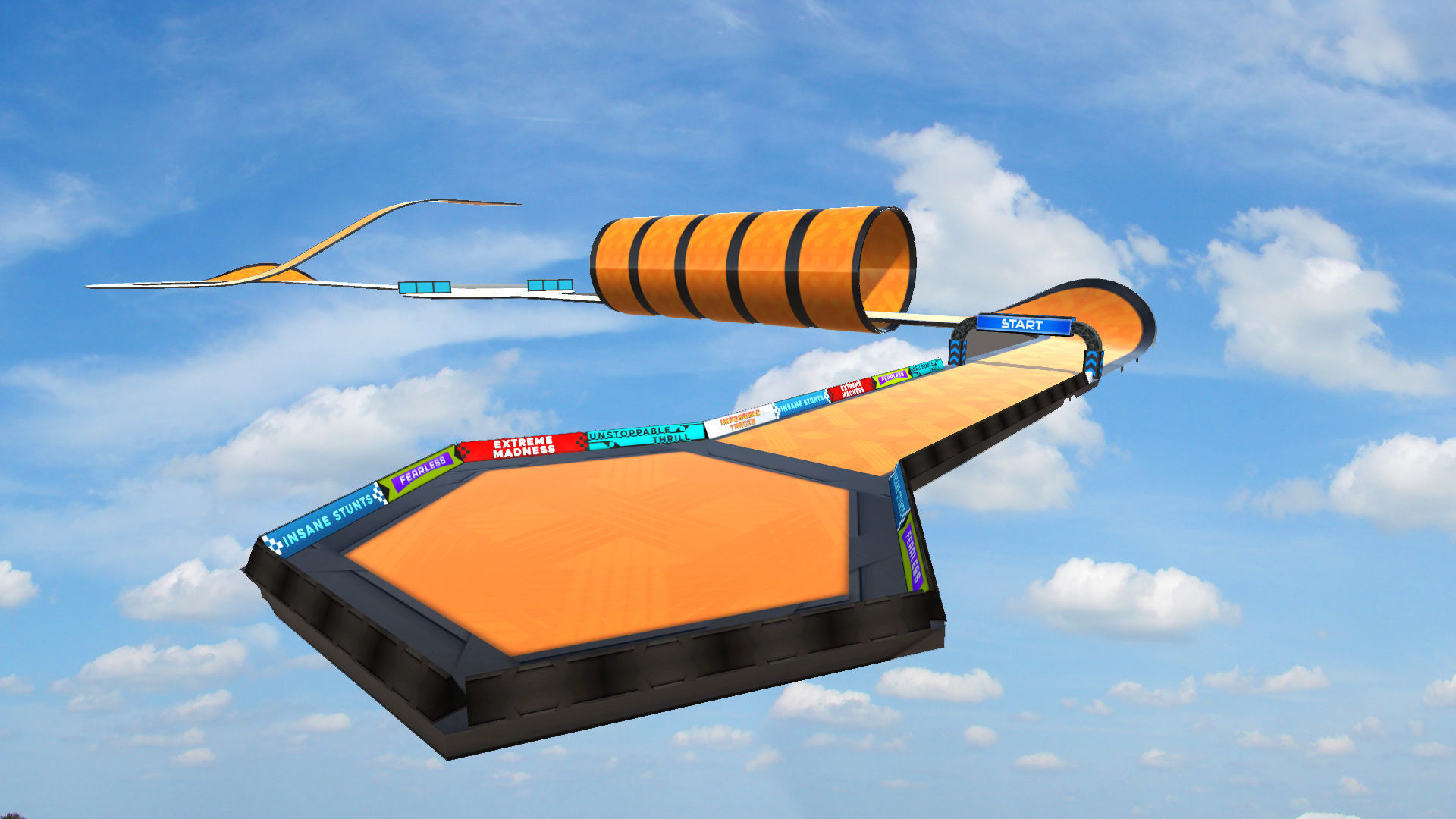 Stunt Racing Tracks and Platforms Low-poly 3D model_5