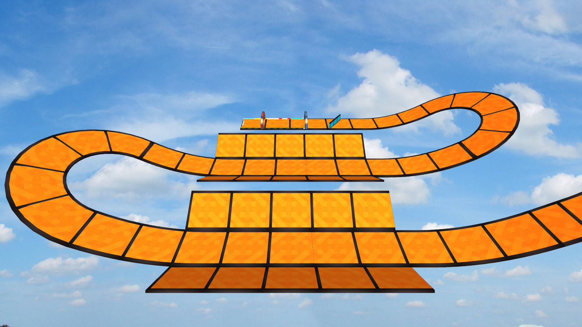 Stunt Racing Tracks and Platforms Low-poly 3D model_6