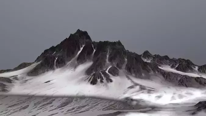 Snow Mountain Low-poly 3D model