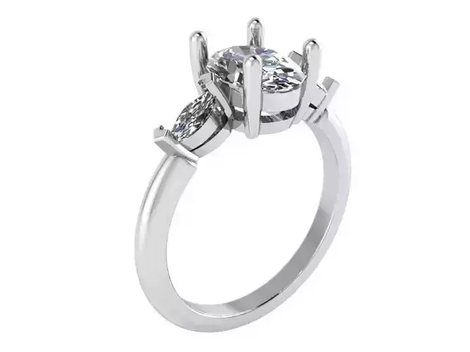 3-Stone Diamond ring 2200 3D print model