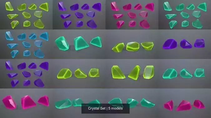 Crystal Set different colored glass pieces