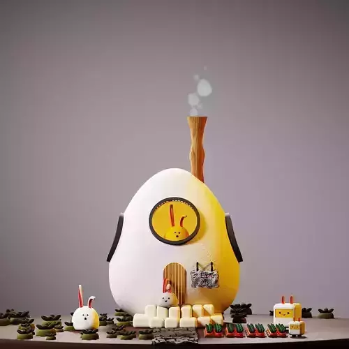 Piece of the yard in Easter style