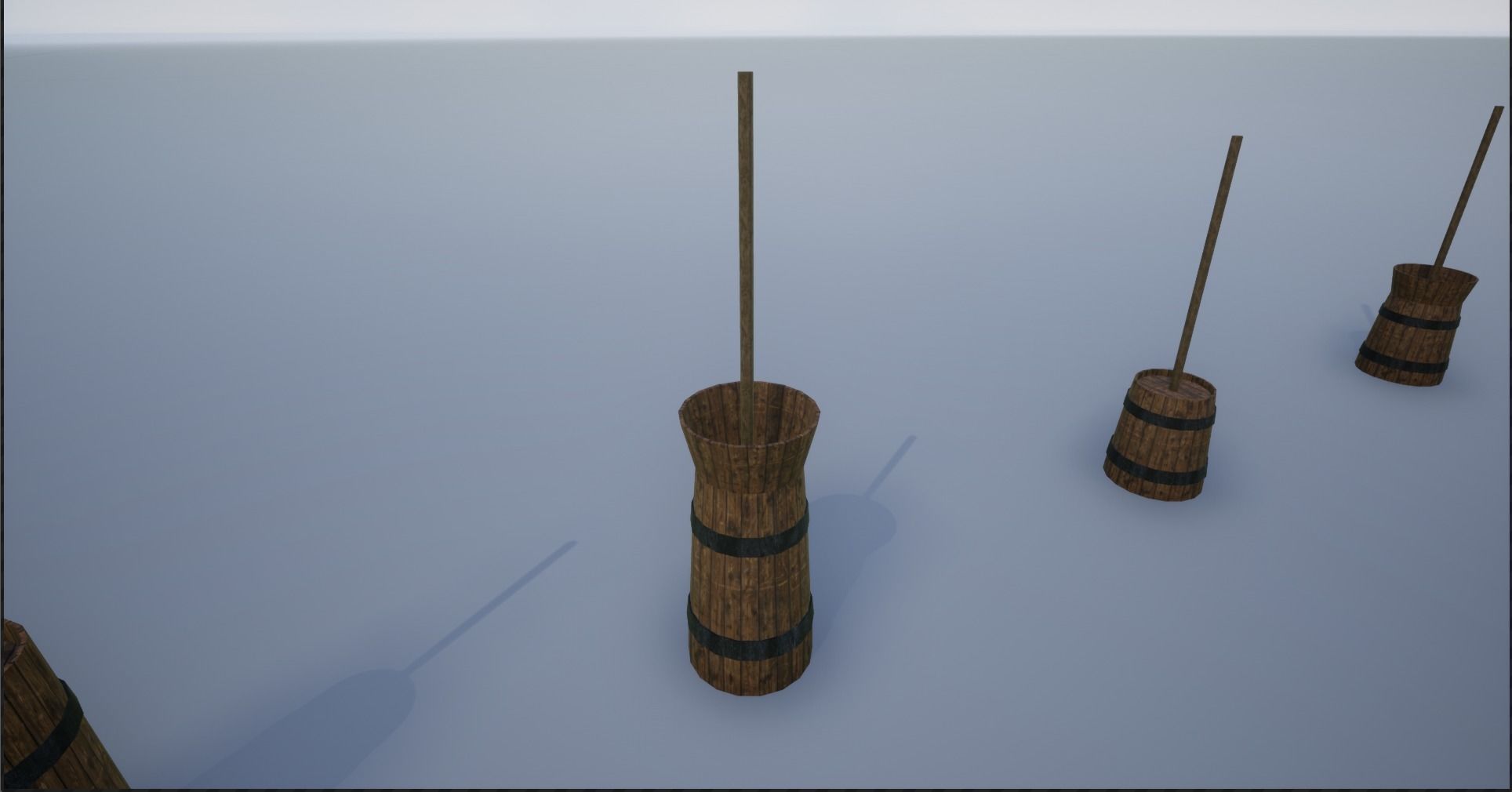 Medieval Wooden Butter Churns Low-poly 3D model_17