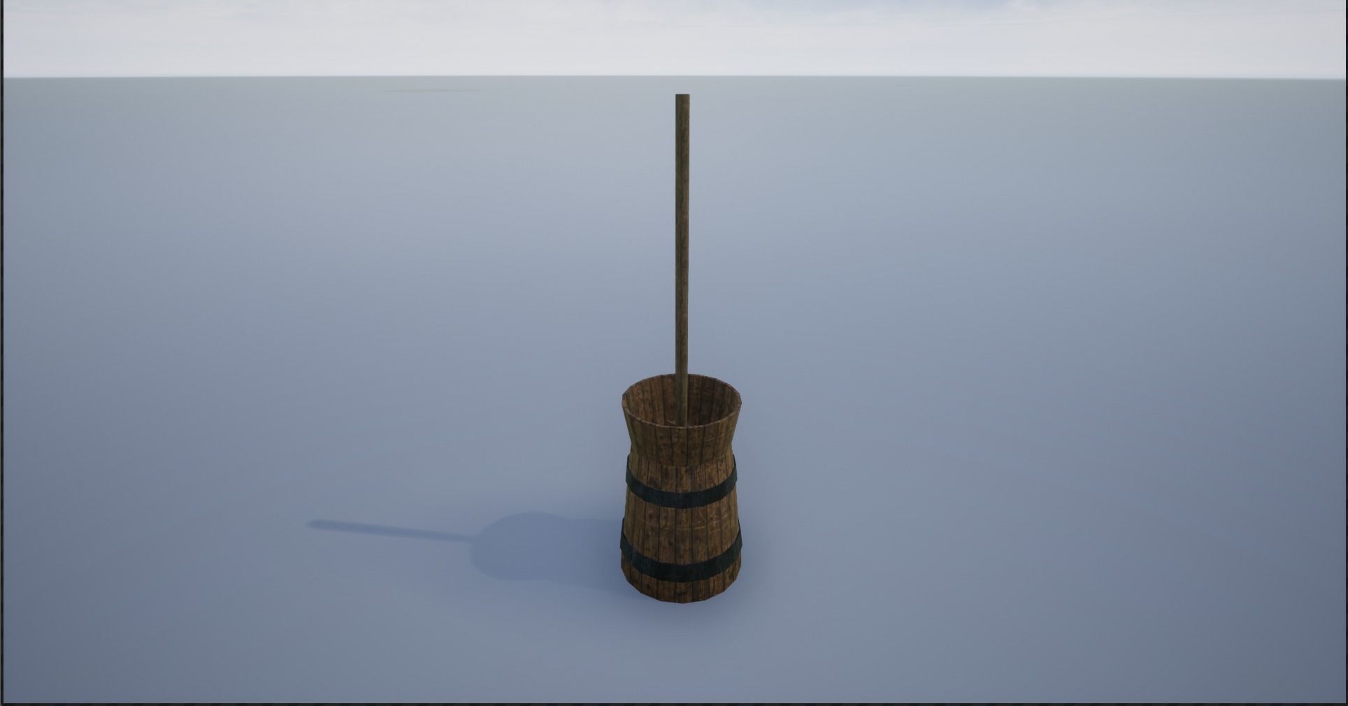 Medieval Wooden Butter Churns Low-poly 3D model_7