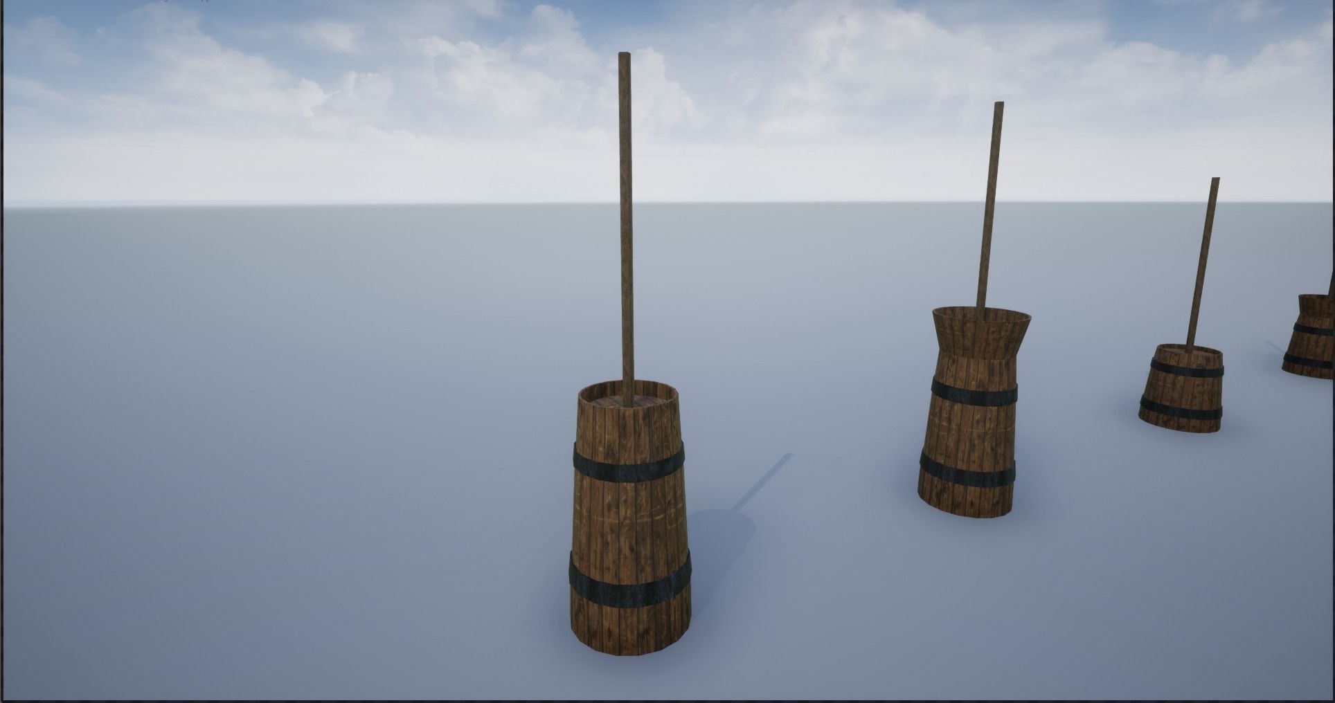 Medieval Wooden Butter Churns Low-poly 3D model_18