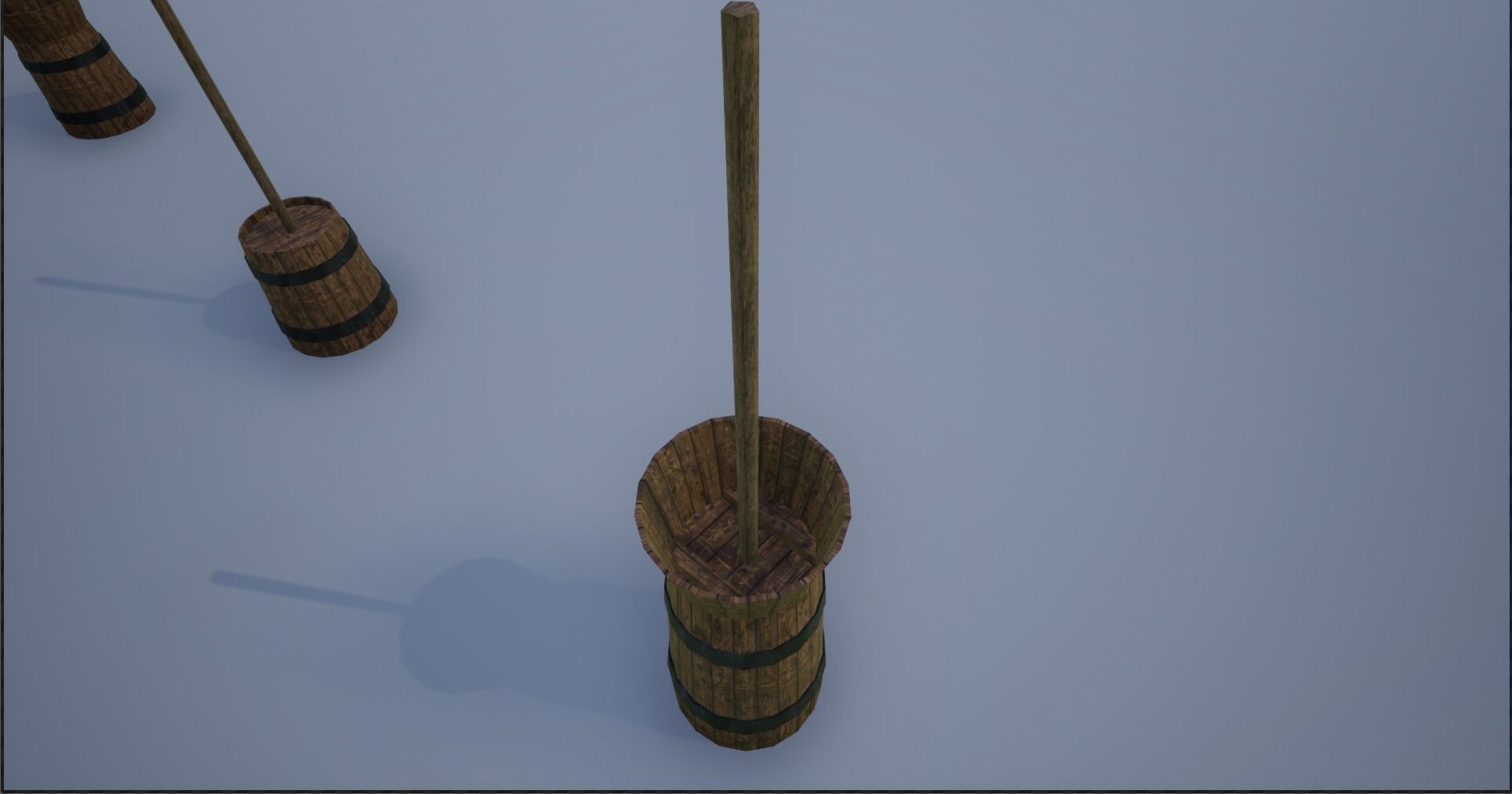 Medieval Wooden Butter Churns Low-poly 3D model_15