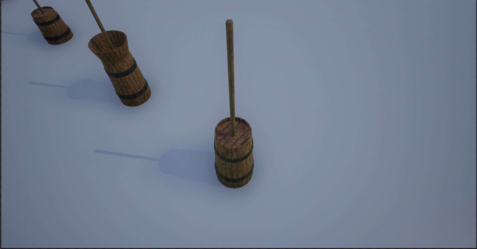 Medieval Wooden Butter Churns Low-poly 3D model_20
