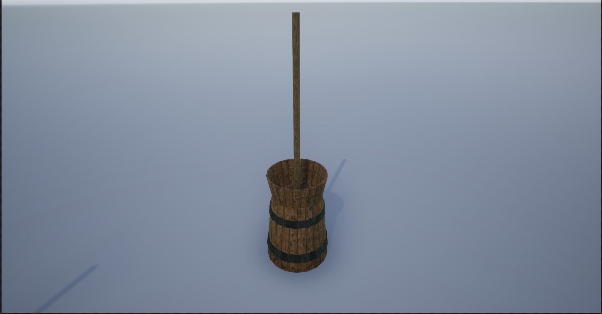 Medieval Wooden Butter Churns Low-poly 3D model_8