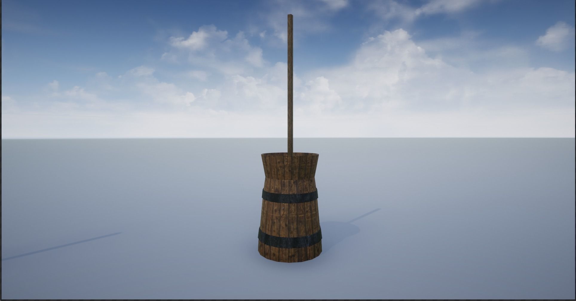 Medieval Wooden Butter Churns Low-poly 3D model_10