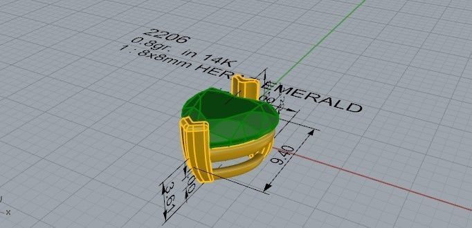 Green Heart Pendant 2206 3D print model 3D print model_5