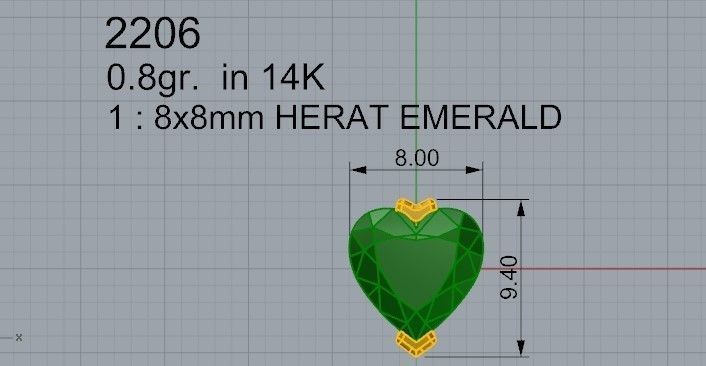Green Heart Pendant 2206 3D print model 3D print model_4