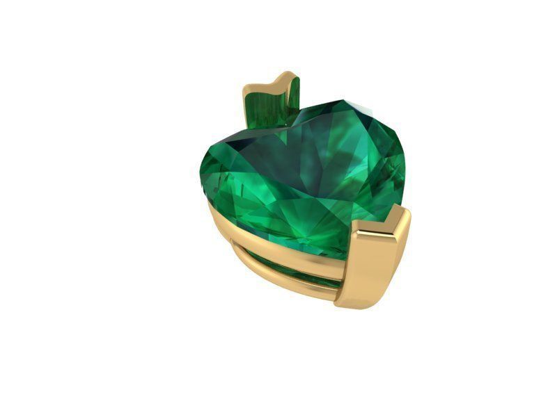 Green Heart Pendant 2206 3D print model 3D print model_1