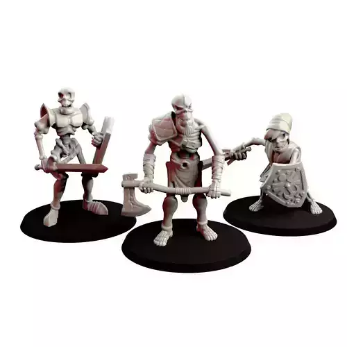 SkeleToon three skeleton figurines