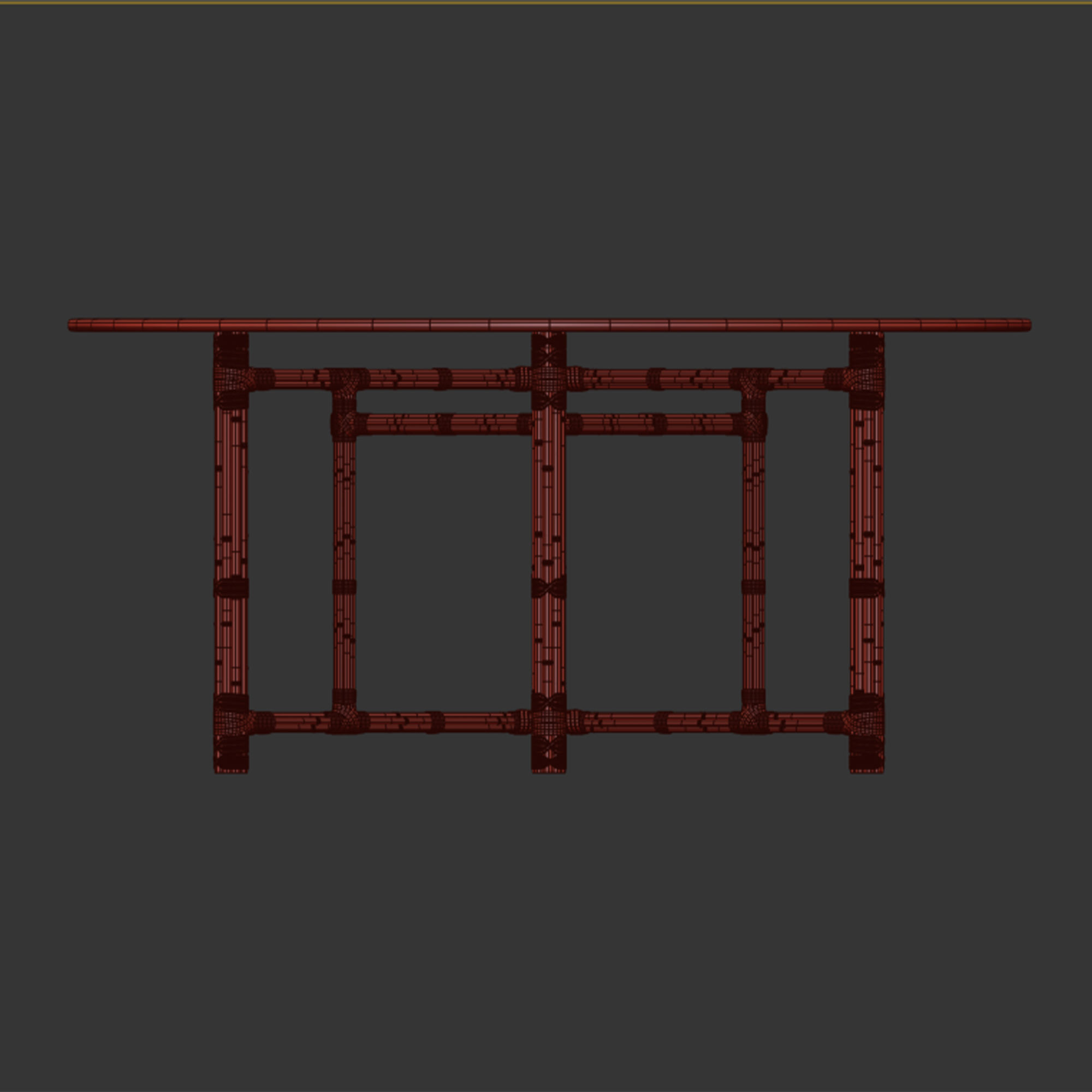 HEXAGONAL DINING TABLE IN BLACK BAMBOO by Bakerfurniture 3D model_7