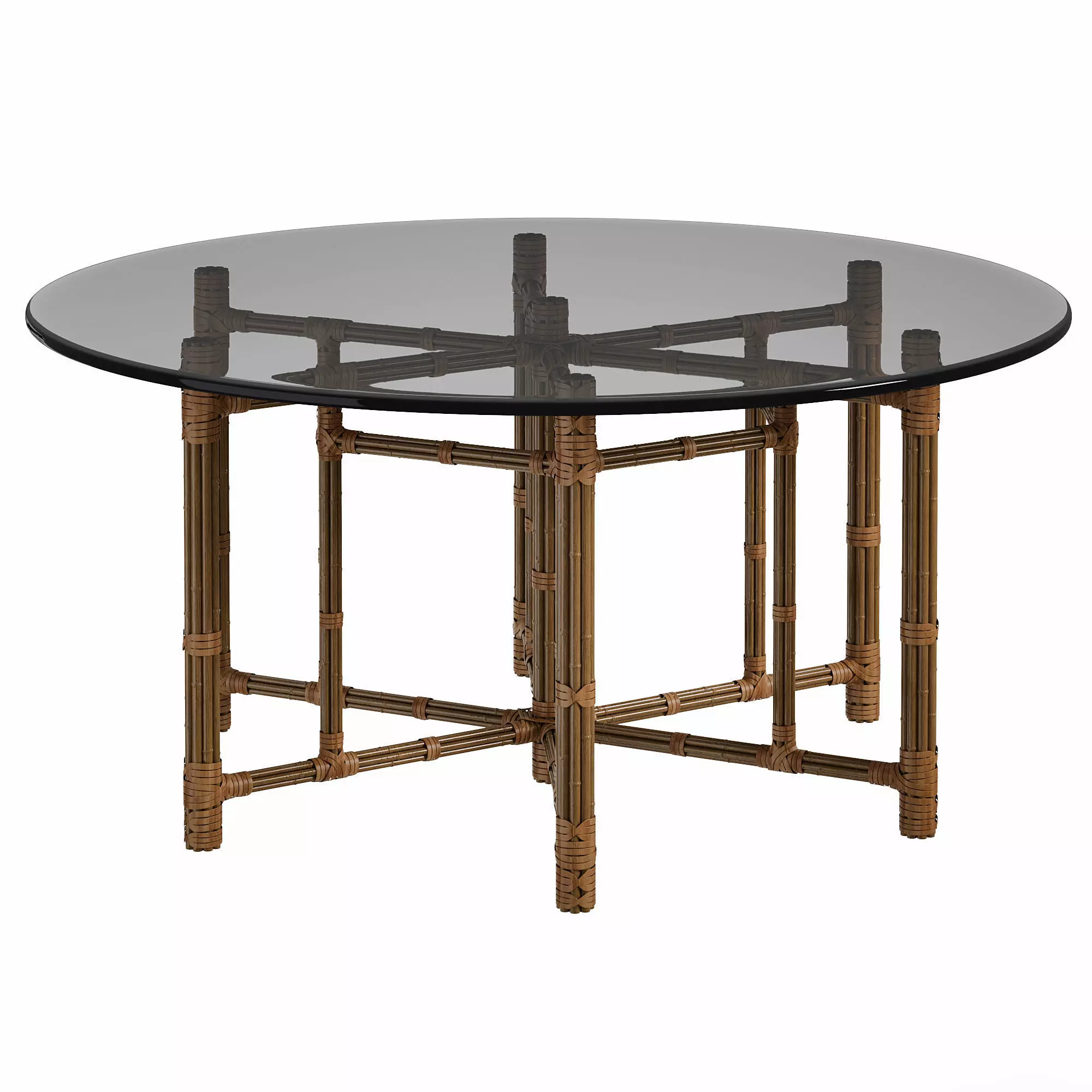 HEXAGONAL DINING TABLE IN BLACK BAMBOO by Bakerfurniture 3D model_0