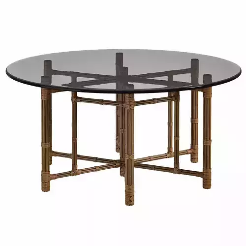 HEXAGONAL DINING TABLE IN BLACK BAMBOO by Bakerfurniture