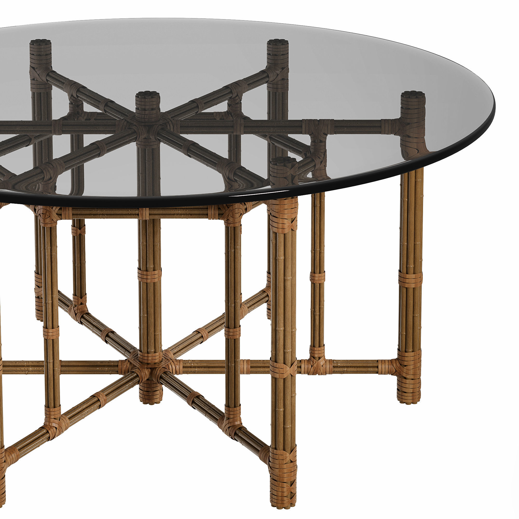 HEXAGONAL DINING TABLE IN BLACK BAMBOO by Bakerfurniture 3D model_2