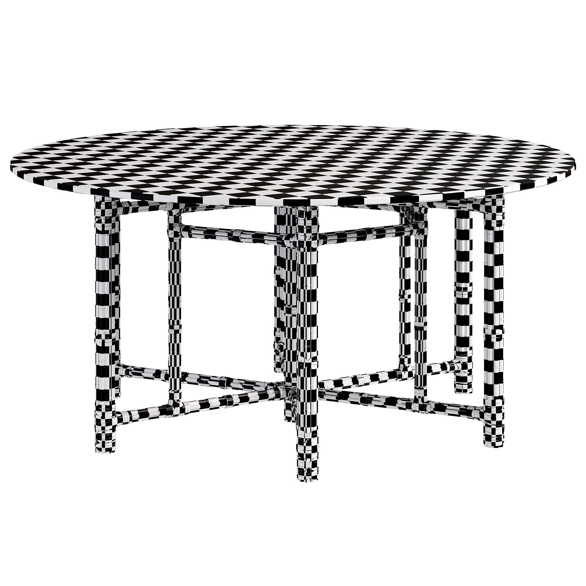 HEXAGONAL DINING TABLE IN BLACK BAMBOO by Bakerfurniture 3D model_4