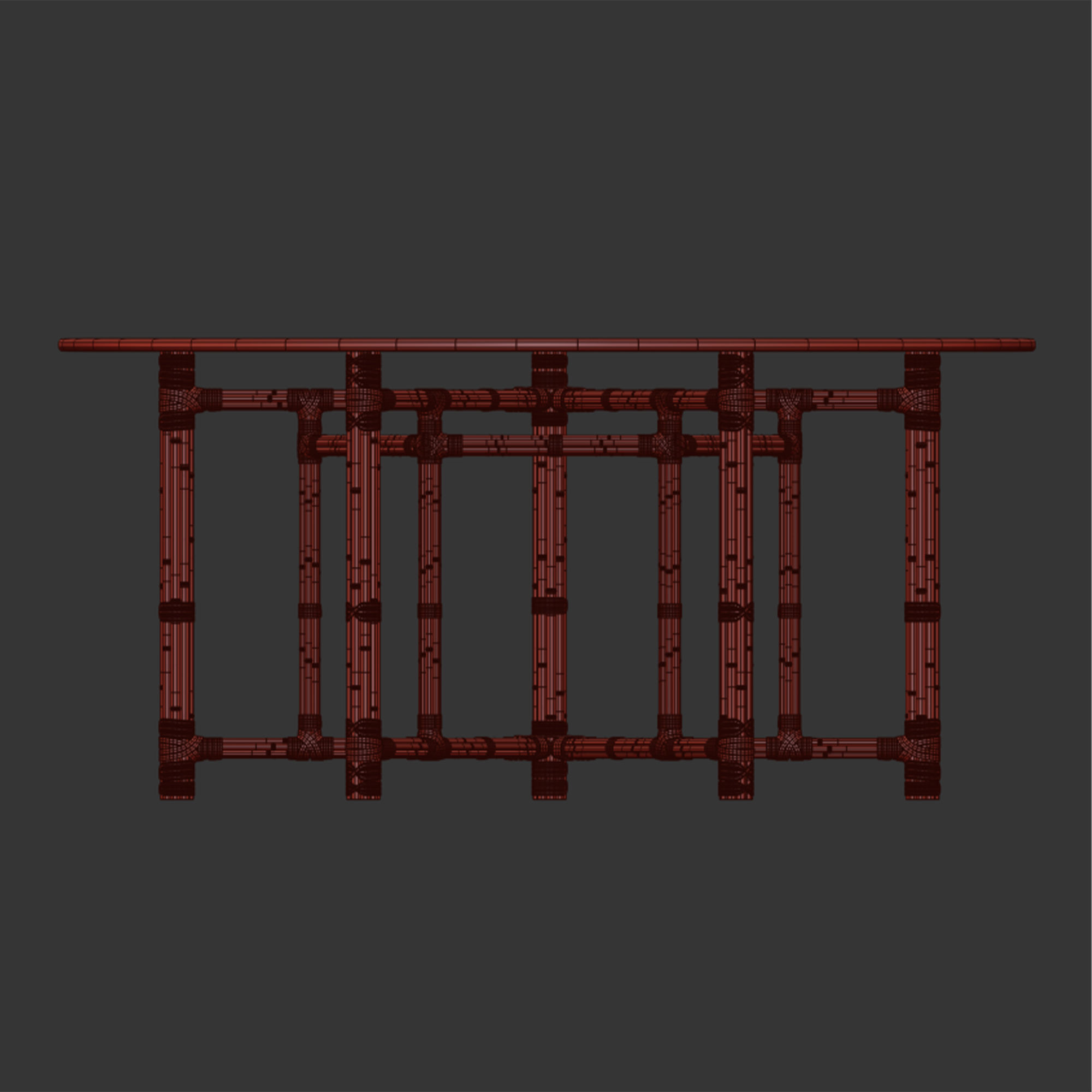 HEXAGONAL DINING TABLE IN BLACK BAMBOO by Bakerfurniture 3D model_5