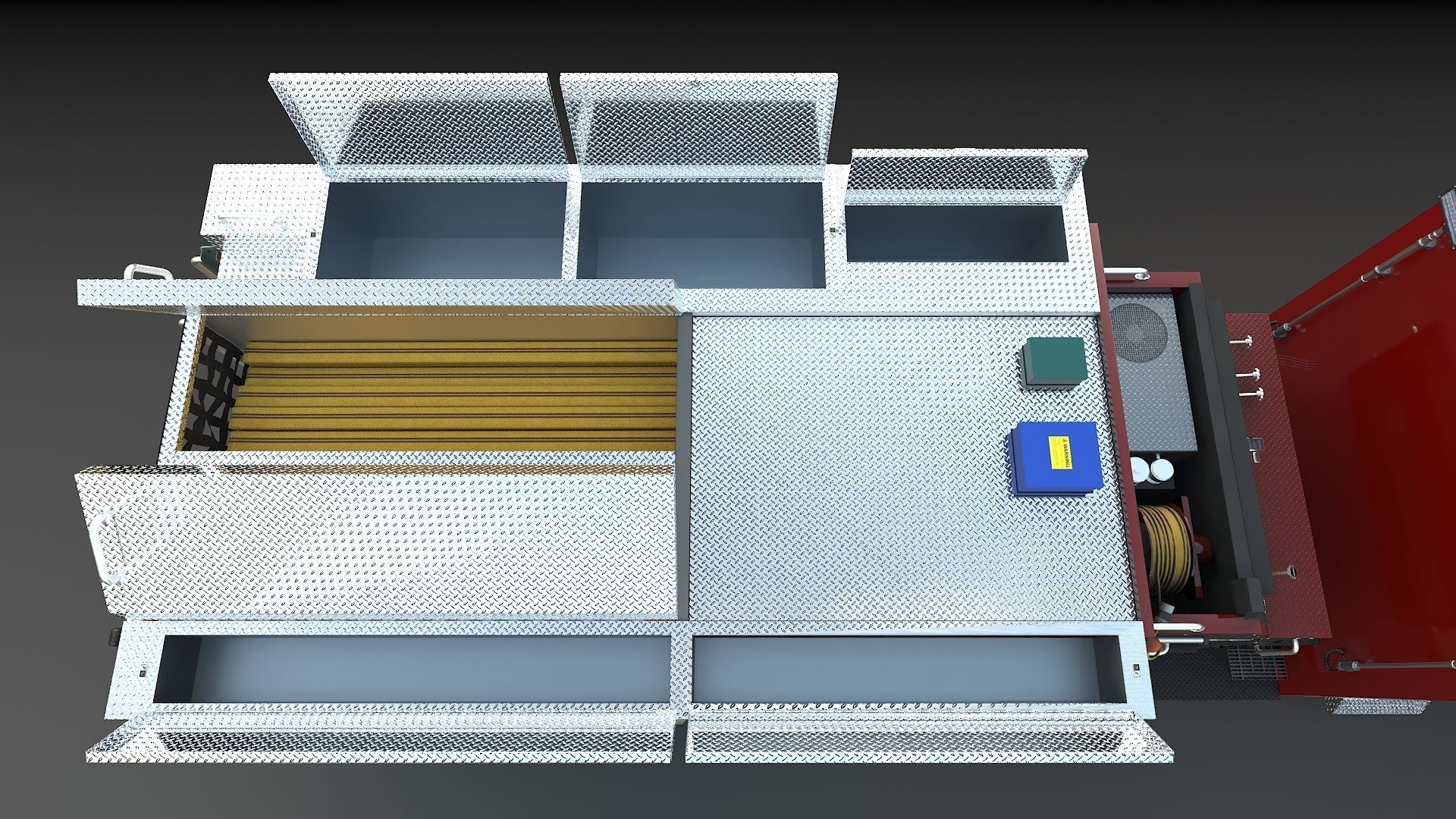 Fire Truck Custom Pumper Doyle Hose Low-poly 3D model_32