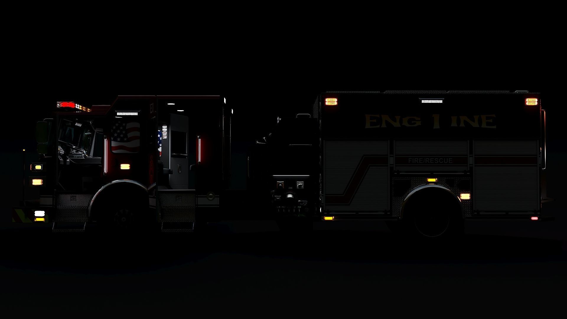 Fire Truck Custom Pumper Doyle Hose Low-poly 3D model_26